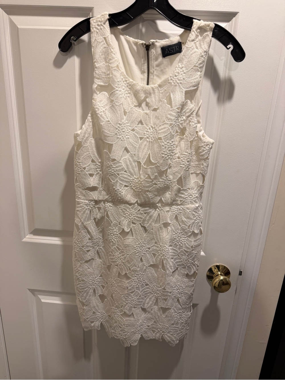 ASTR White Floral Lace Mini Dress